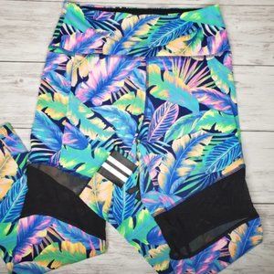 PINK Victoria's Secret Ultimate Leggings Tropical Cropped Mesh, Large